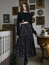 ROMWE Academia Allover Print Ruffle Hem Mesh Skirt, School